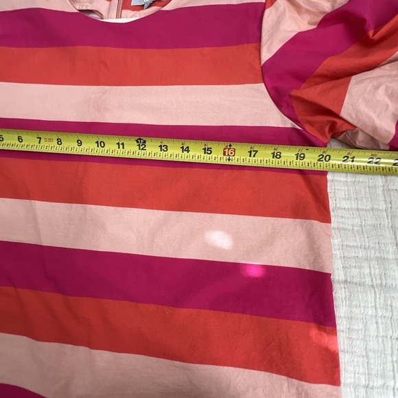 Olivia James The Label Bellini Stripe Louise Dress,Puff Sleeve,Preppy Sz L India - Picture 11 of 11